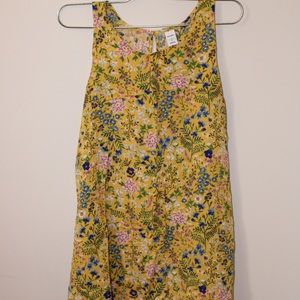 Old Navy Yellow Floral Tank Top